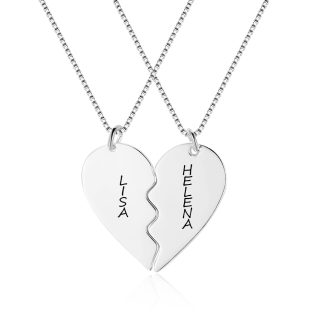 Friendship heart necklaces
